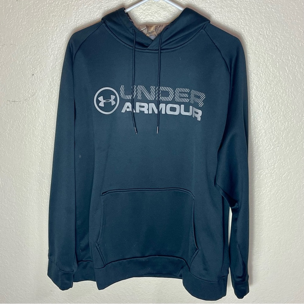 UNDER ARMOUR cold gear loose fit black camo pullover hoodie large
